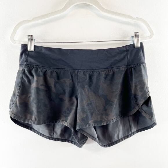 Lululemon Speed Up Short High-Rise 2.5" Heritage 365 Camo Deep Coal Multi Black - Picture 4 of 5